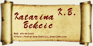 Katarina Bekčić vizit kartica